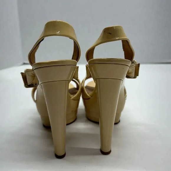 Christian Louboutin Heels High Heel Shoes Leather Open Toe Ankle Strap Cream 35 - Picture 3 of 12